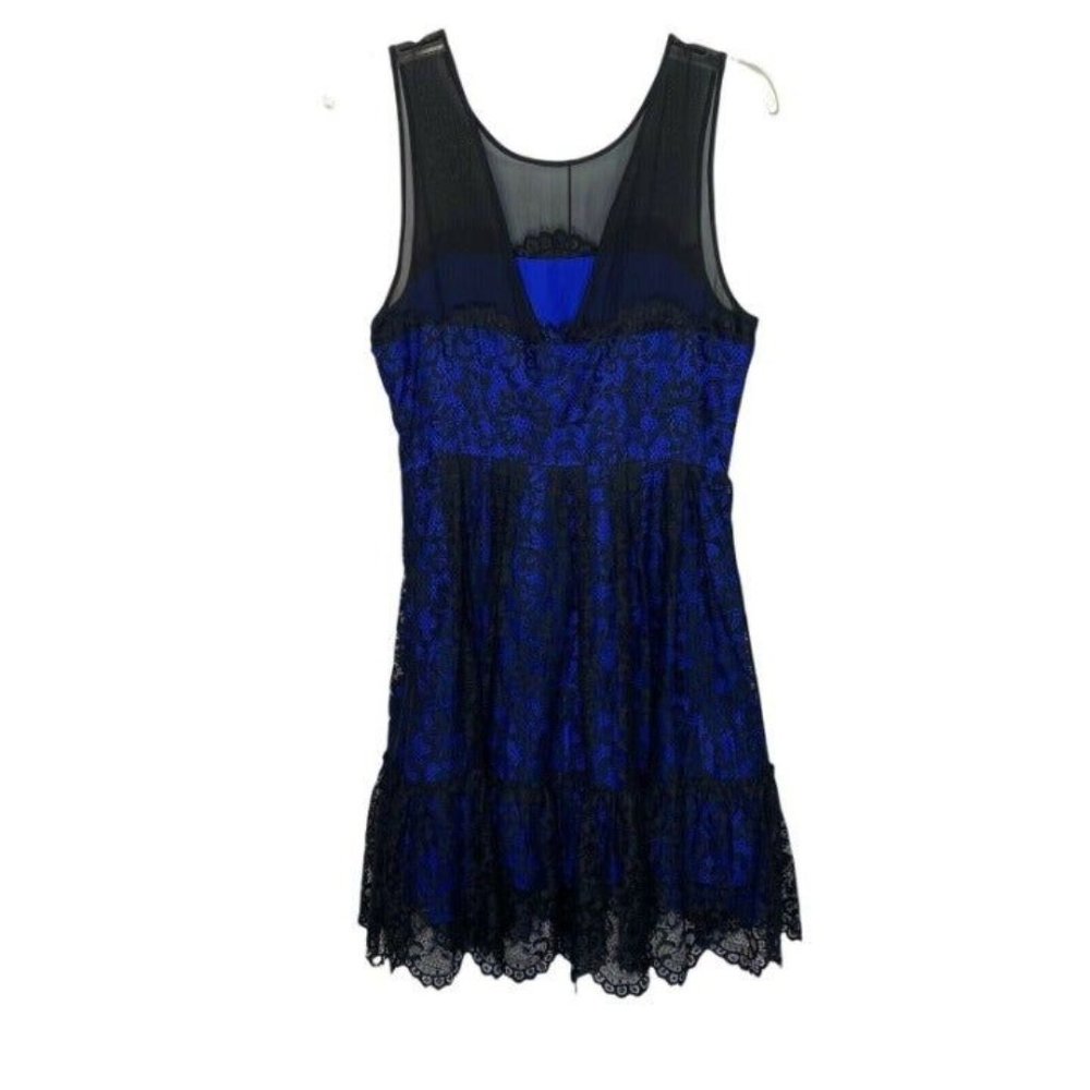 NWT Anthropologie Moulinette Soeurs Size 8 Blue Black Lace Party Dress $178 - Picture 12 of 12